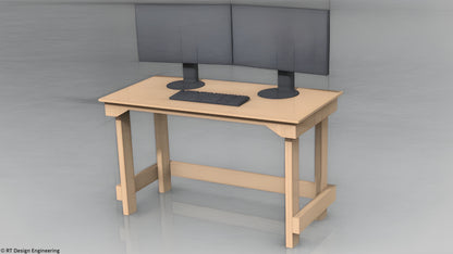 2ft x 4ft Desk (With Keyboard and Dual 27" Monitors)