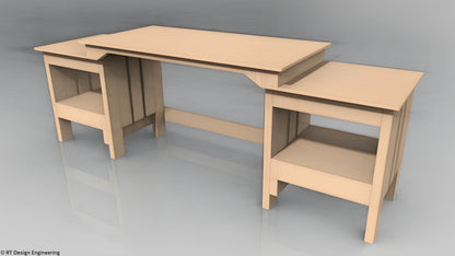 Dual Wooden Shelf Attachments - For 2ft x 4ft Desk