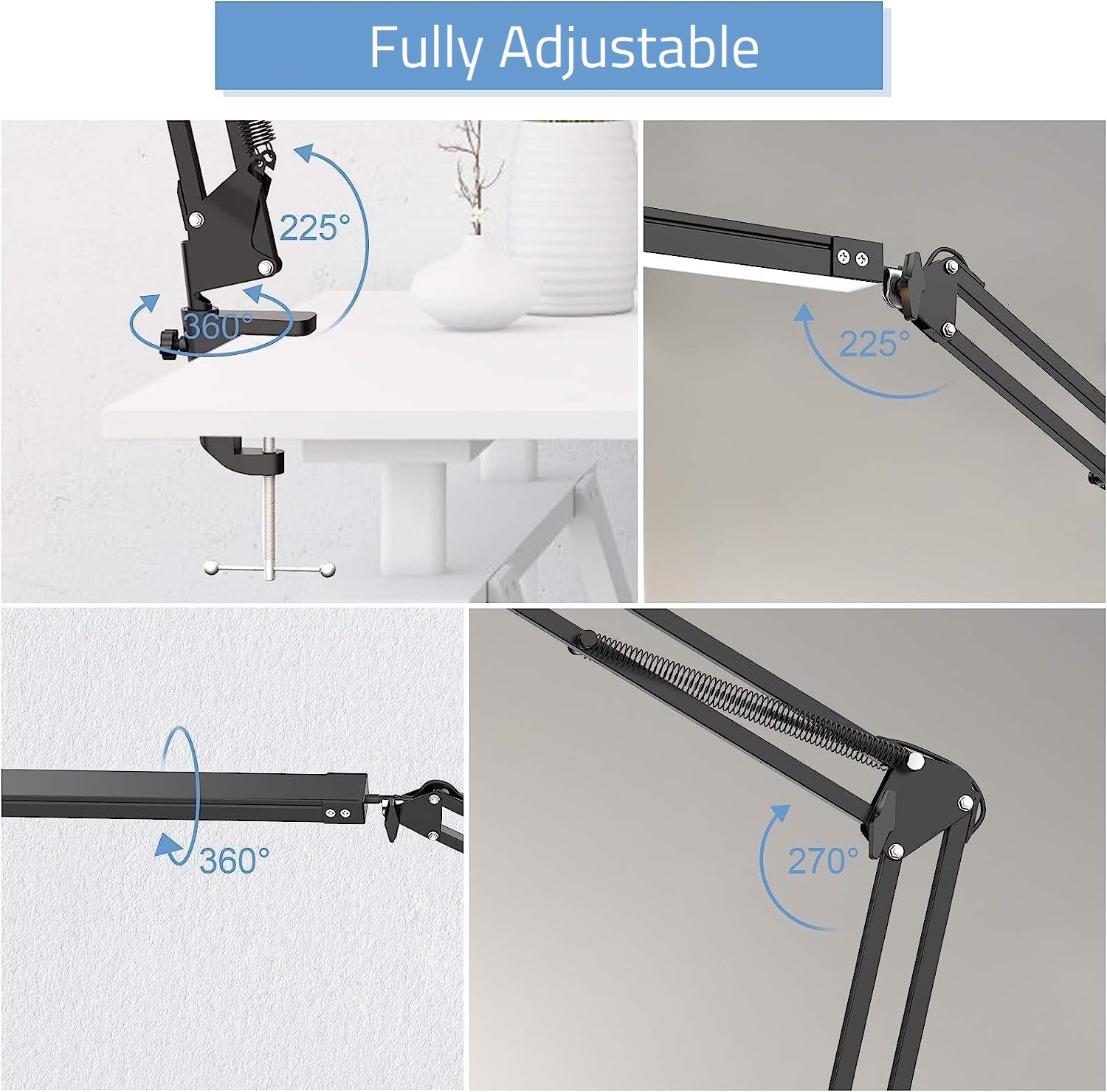 LED Desk Lamp – Adjustable Brightness and Color Temperature (Adjustment Detail)