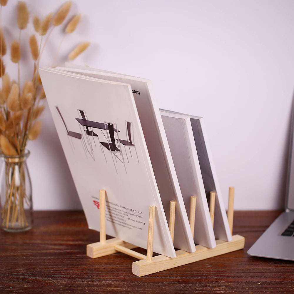 Wooden Desktop Document Organizer (Medium - Rear View)