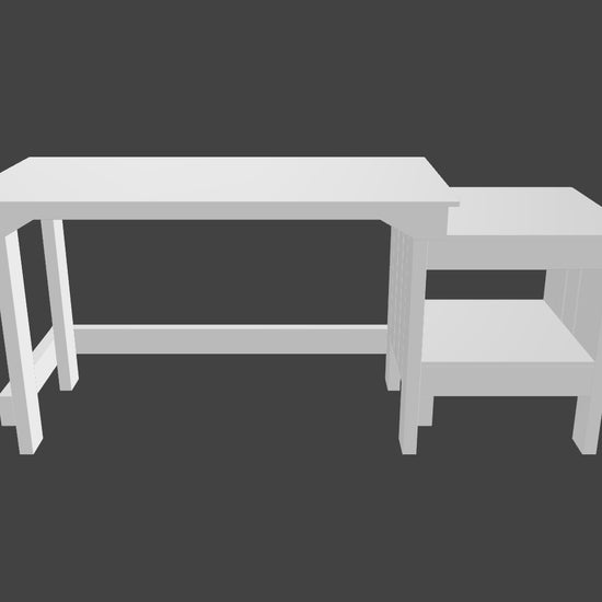 Wooden Shelf Attachment (3D Render) - For 2ft x 4ft Desk